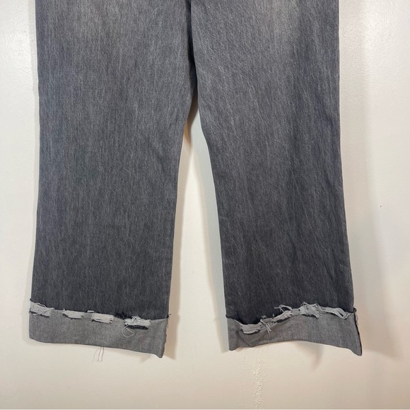 Alice & Olivia Womens Grey Distress High Rise Wide Leg Boyfriend Jeans Size 30 - Picture 9 of 14